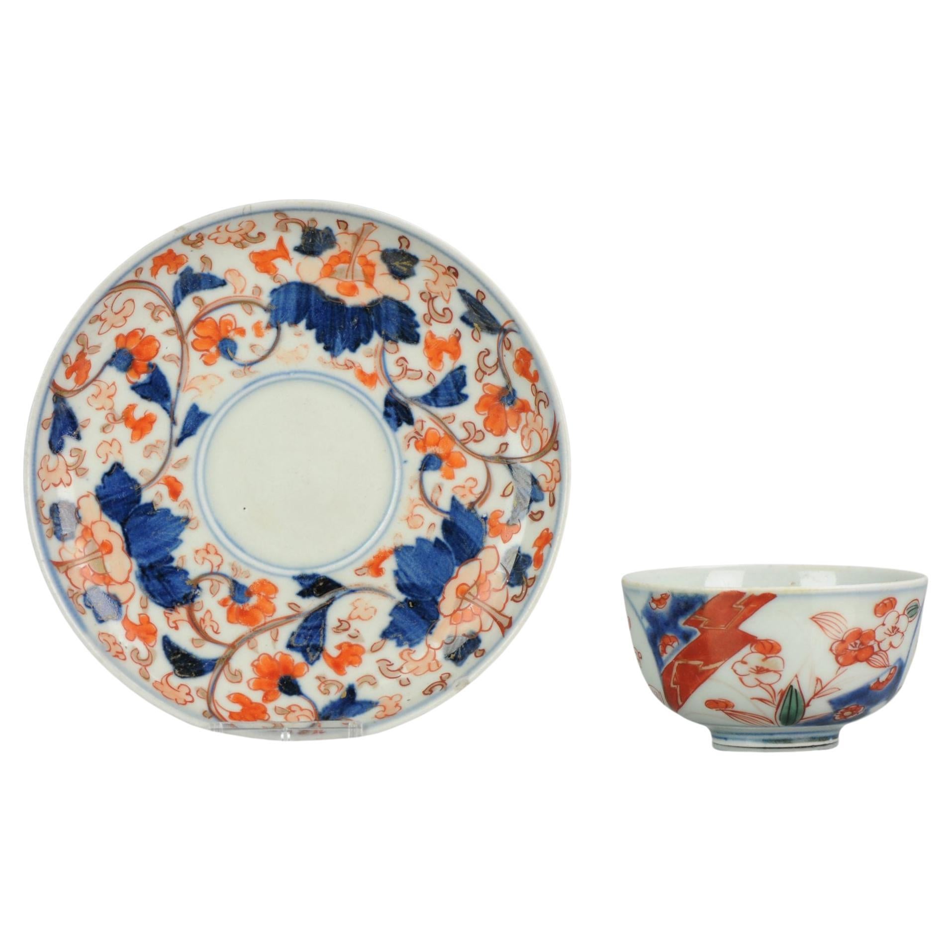 Japanese Porcelain Tea Cup & Beaker Saucer Imari Edo Period, 18C