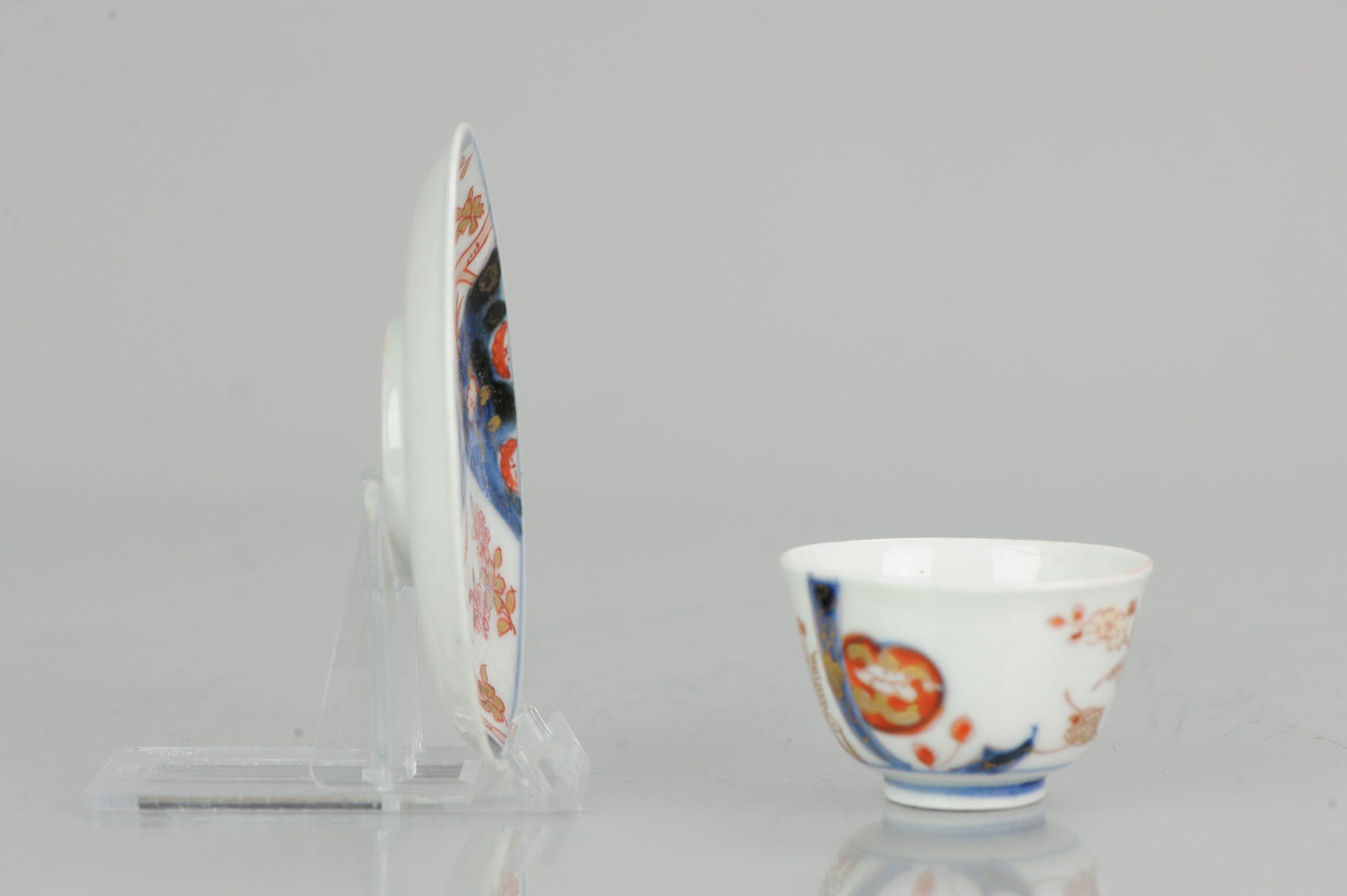 Japonais Tasse à thé et soucoupe à gobelet Imari Edo d'époque japonaise, 18e siècle en vente