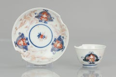 Antique Japanese Porcelain Tea Cup Bowl & Saucer Imari Edo Period 18th Century