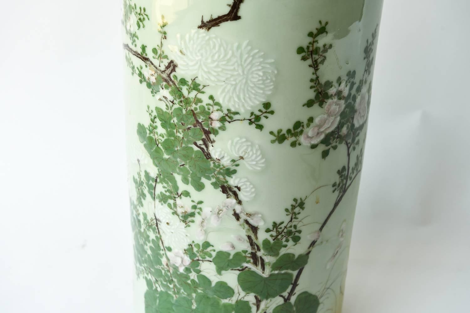 20ième siècle Porte-parapluies japonais en porcelaine