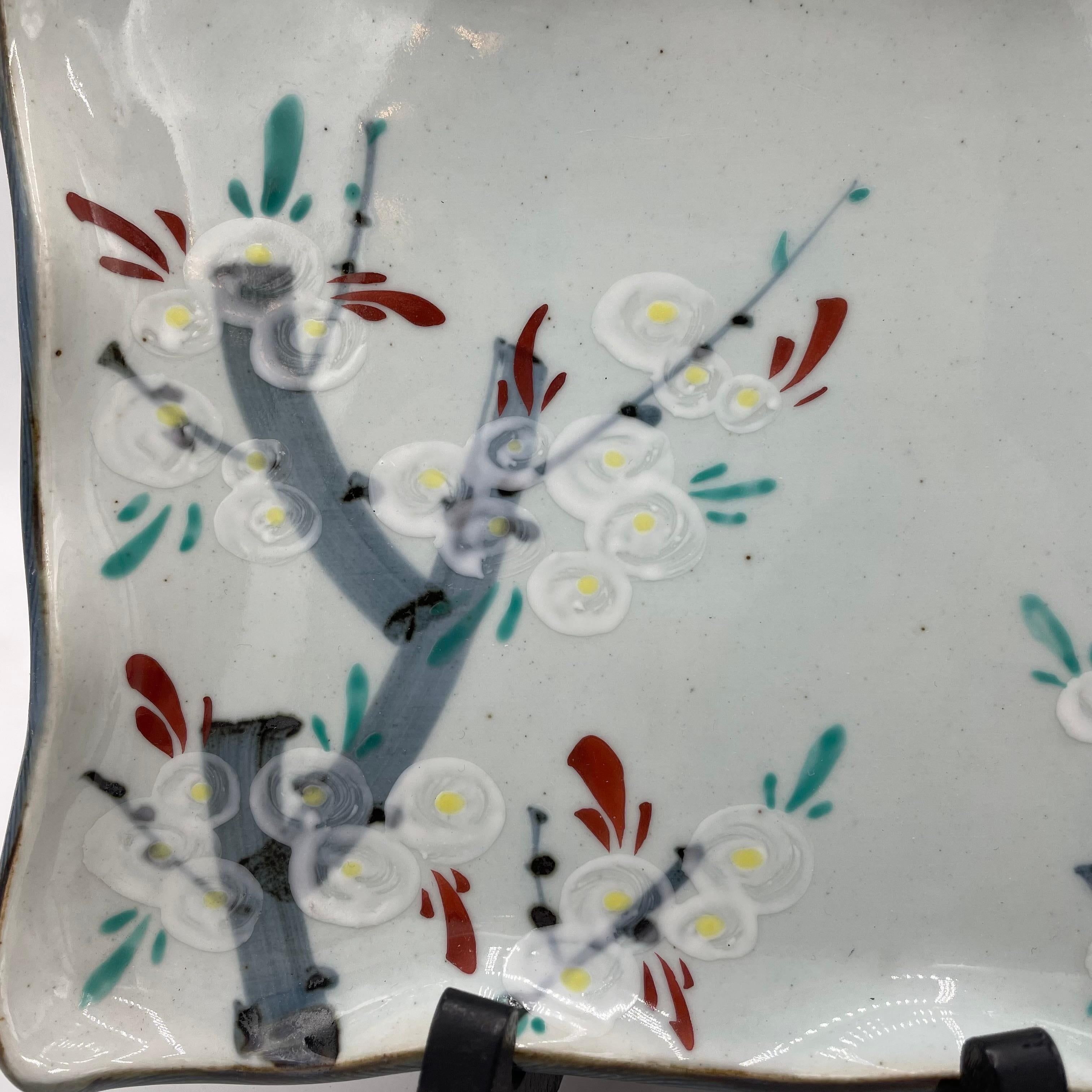 Plato Arita-yaki de Porcelana Japonesa Zuihou-gama Rectangular Años 2000 Showa en venta