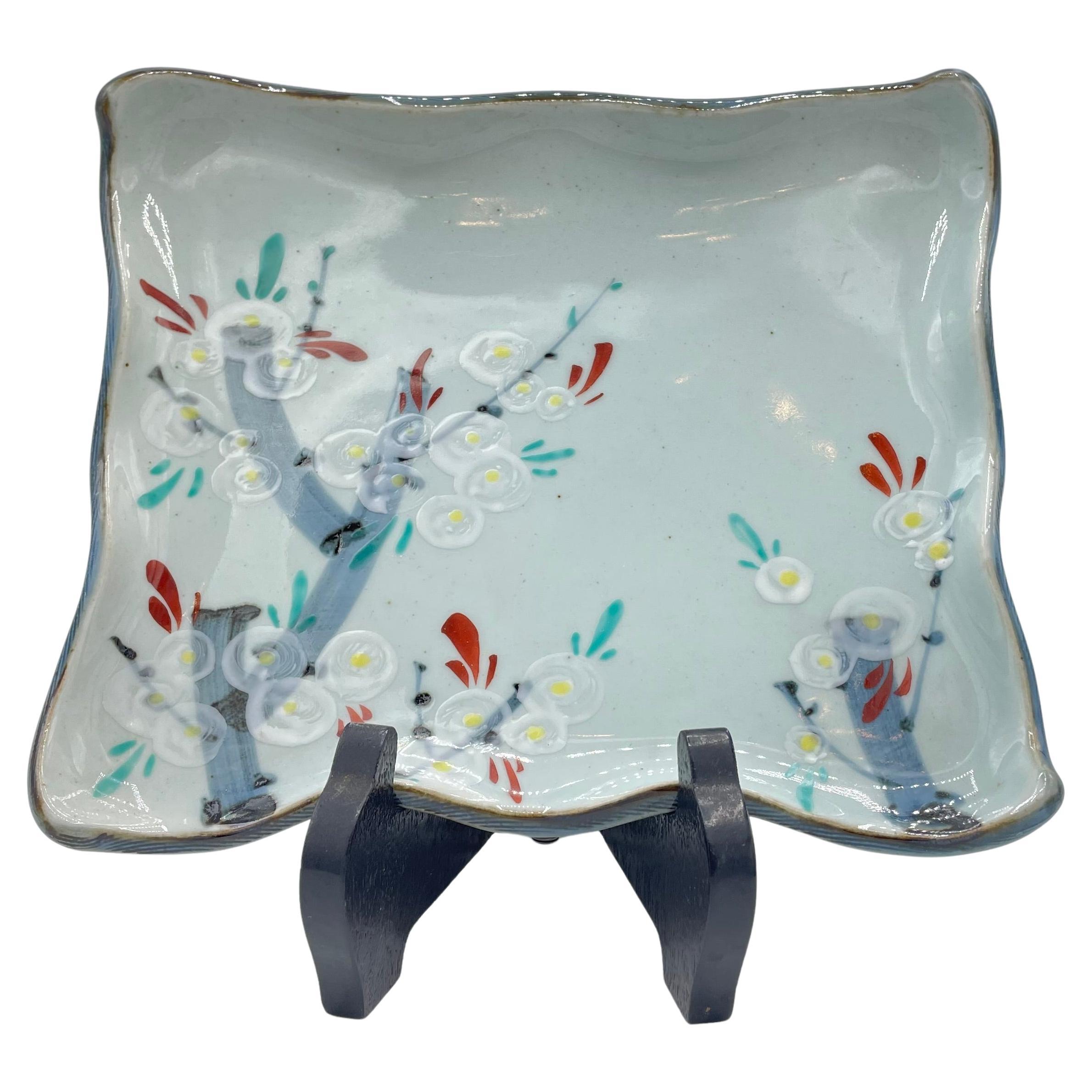 Plato Arita-yaki de Porcelana Japonesa Zuihou-gama Rectangular Años 2000 en venta