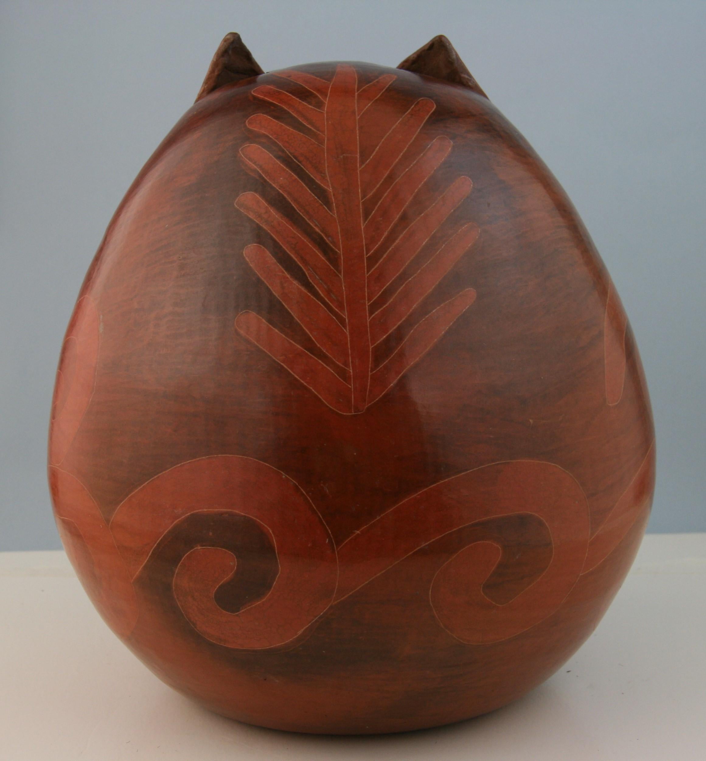 Mid-20th Century Japanese Pottery Owl