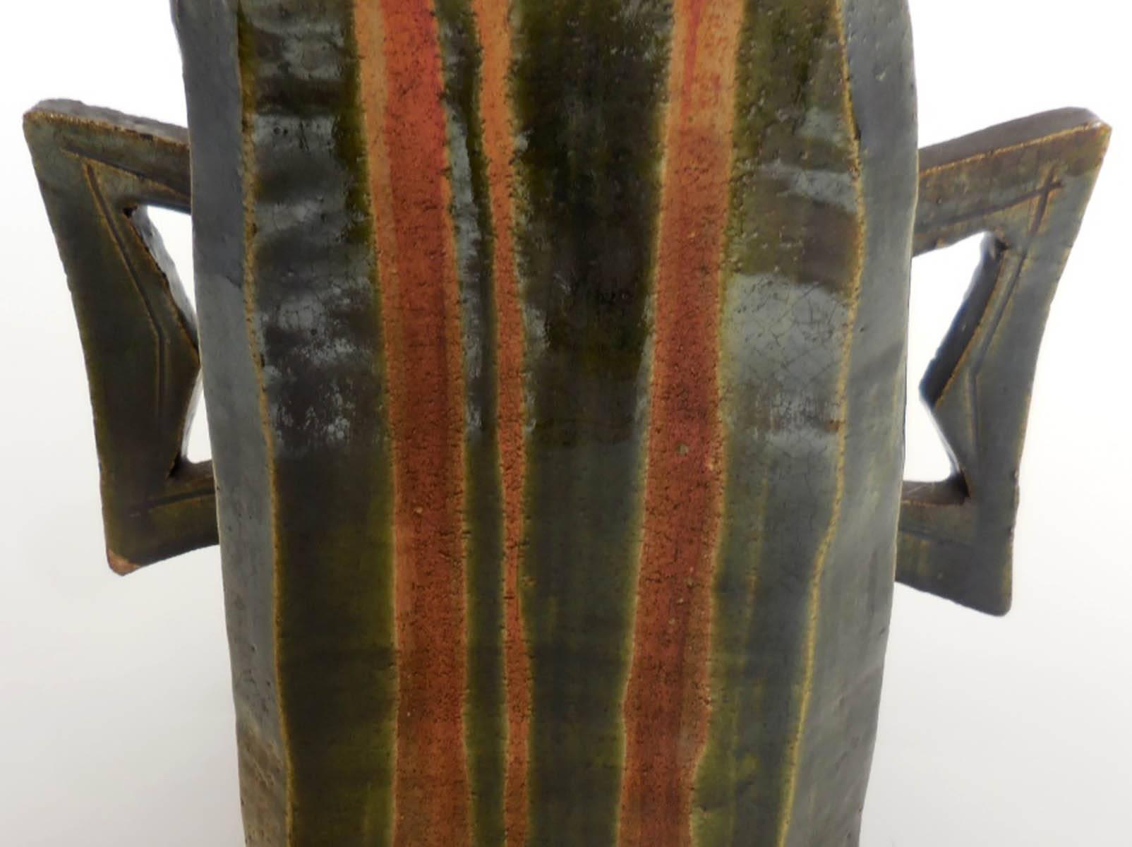large ceramic vessel with 2 handles
