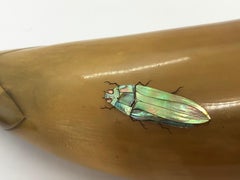 Japanese Powder Horn with Inlay in Mother of Pearl, 19th Century