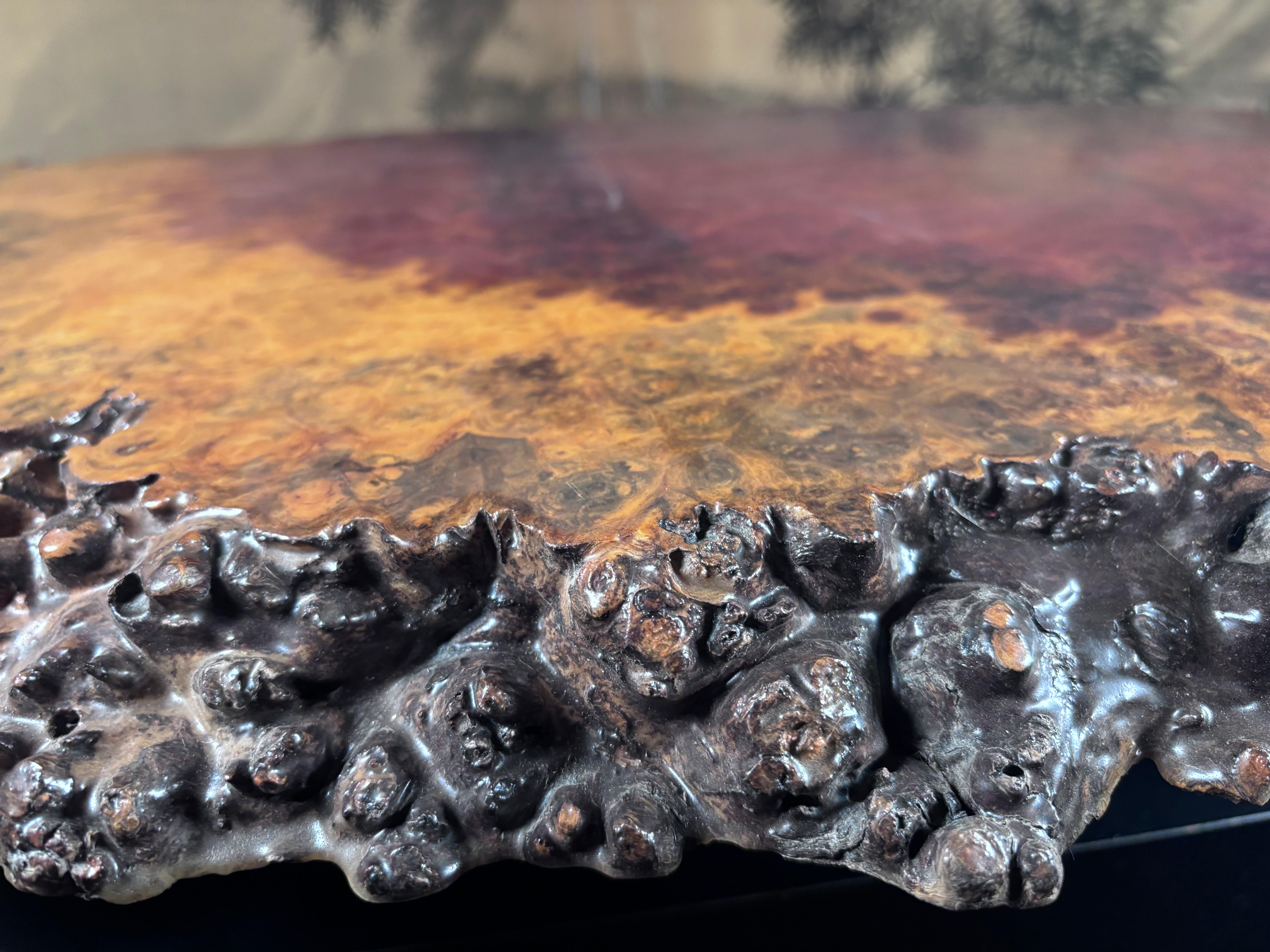 Expositor Japonés de Madera Preciosa de Burl Fina Calidad en venta 5