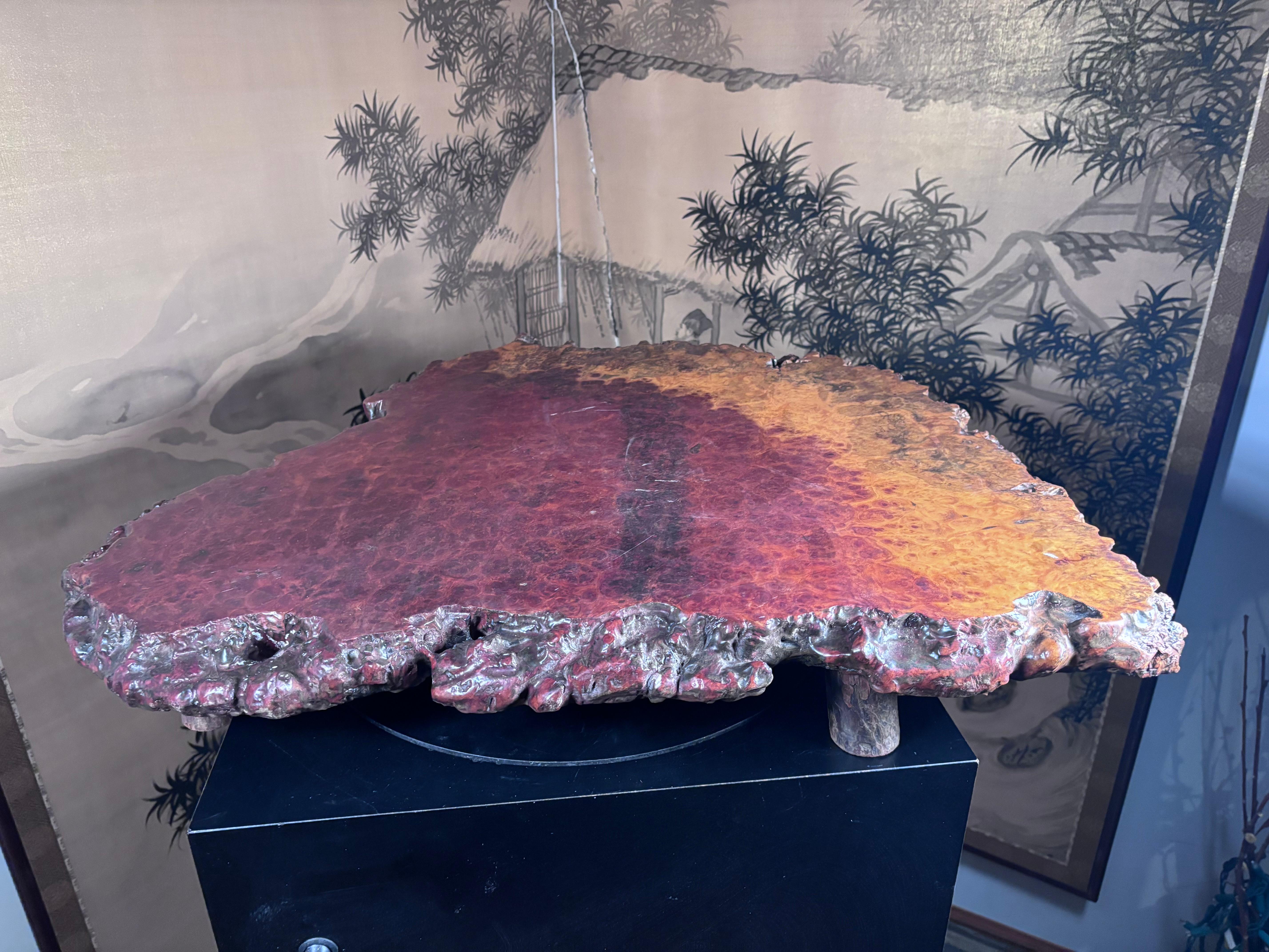 Expositor Japonés de Madera Preciosa de Burl Fina Calidad en Bueno estado para la venta en South Burlington, VT