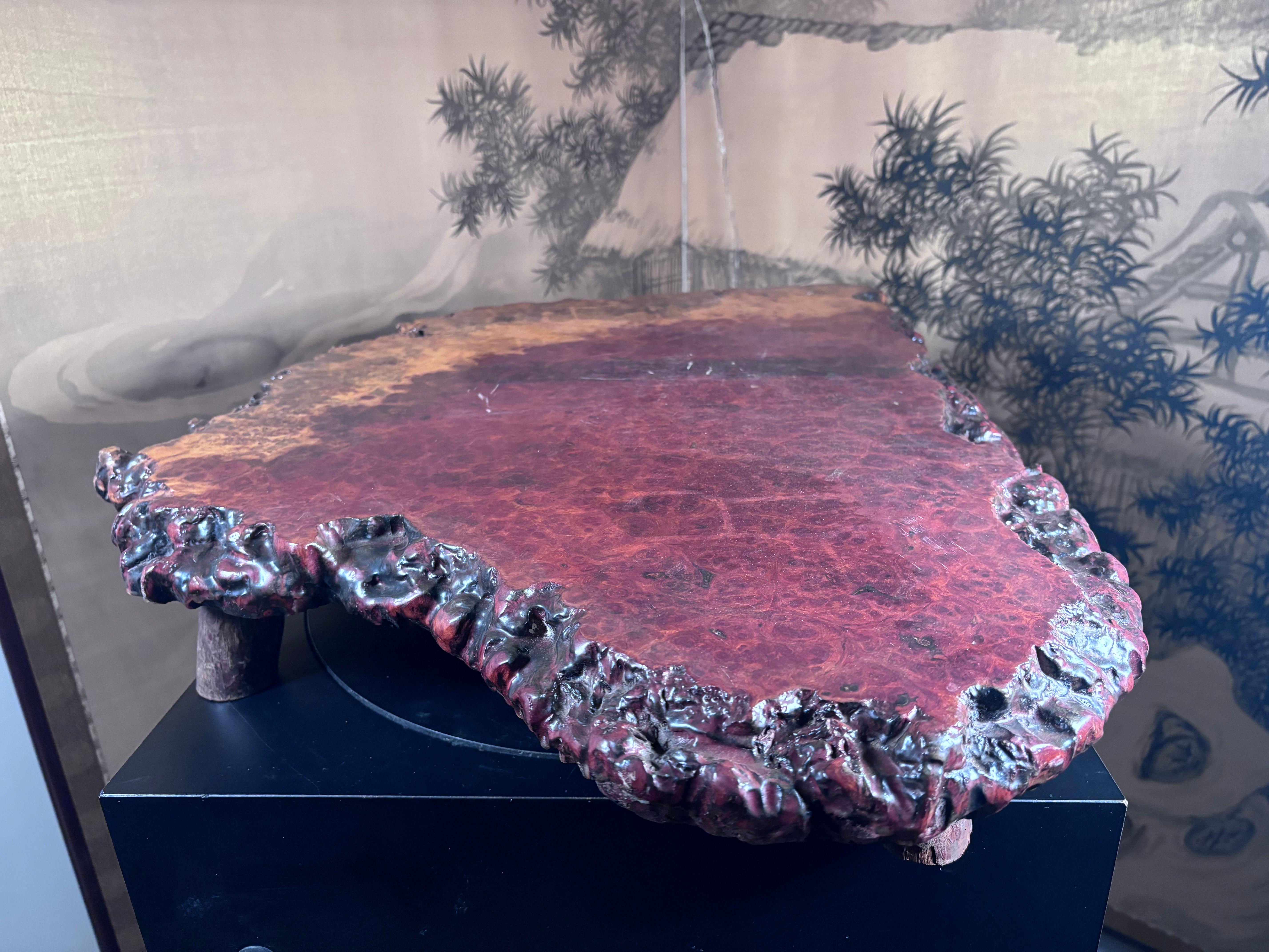 Expositor Japonés de Madera Preciosa de Burl Fina Calidad Madera de burl en venta