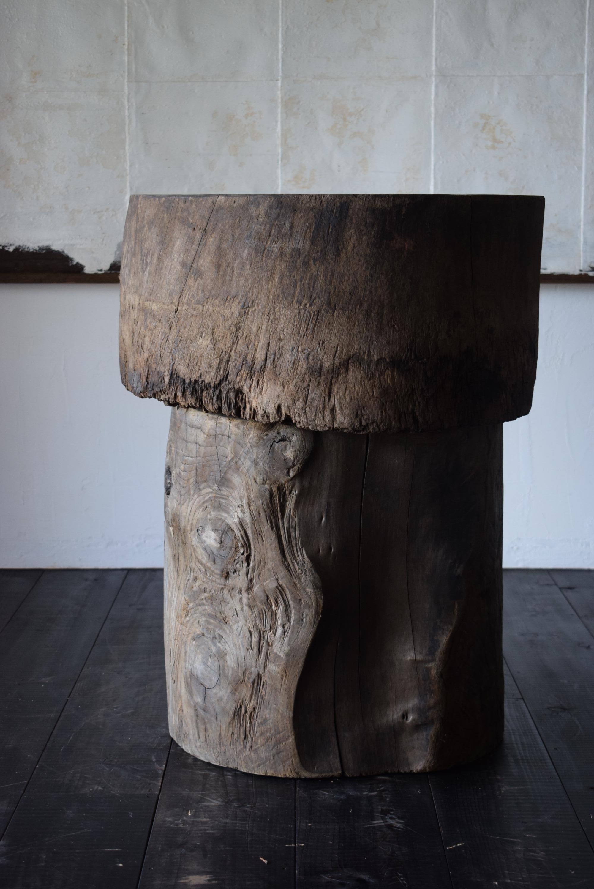 20th Century Japanese Primitive Table / Block of Wood / Table Wabisabi