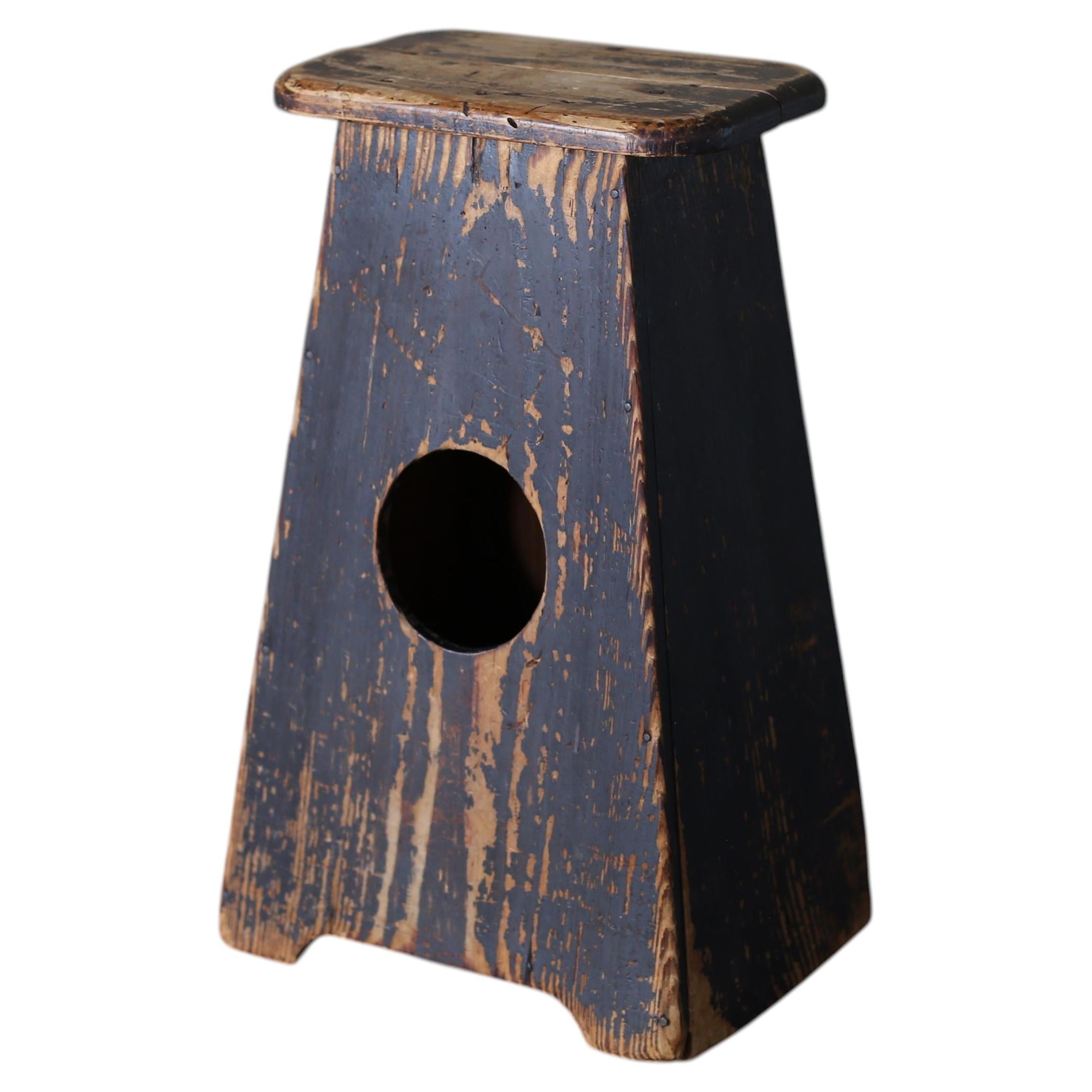 Japanese Primitive Wooden Step Stool / circa 1900–1930 For Sale