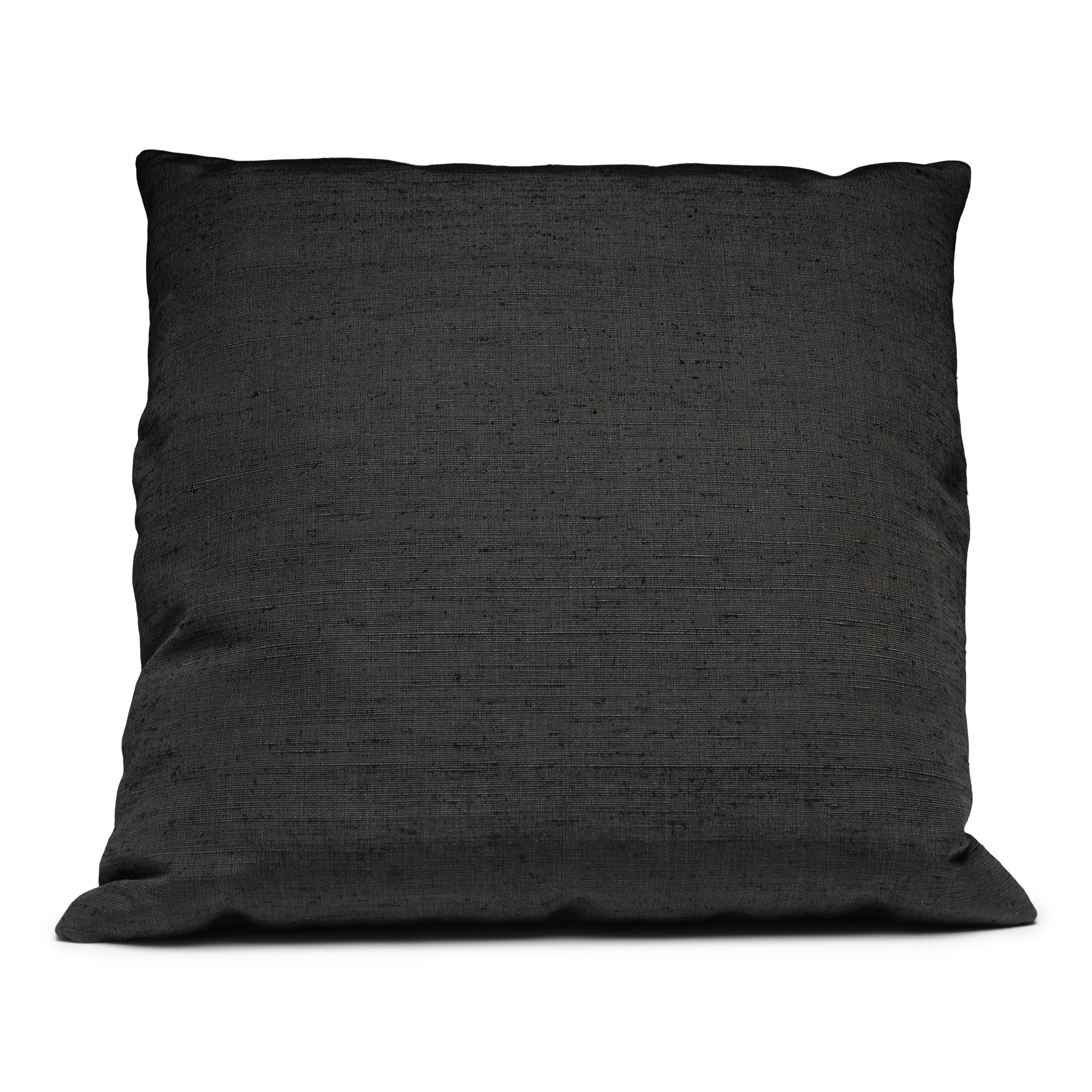 American Japanese Puckered Black Silk Pillow For Sale