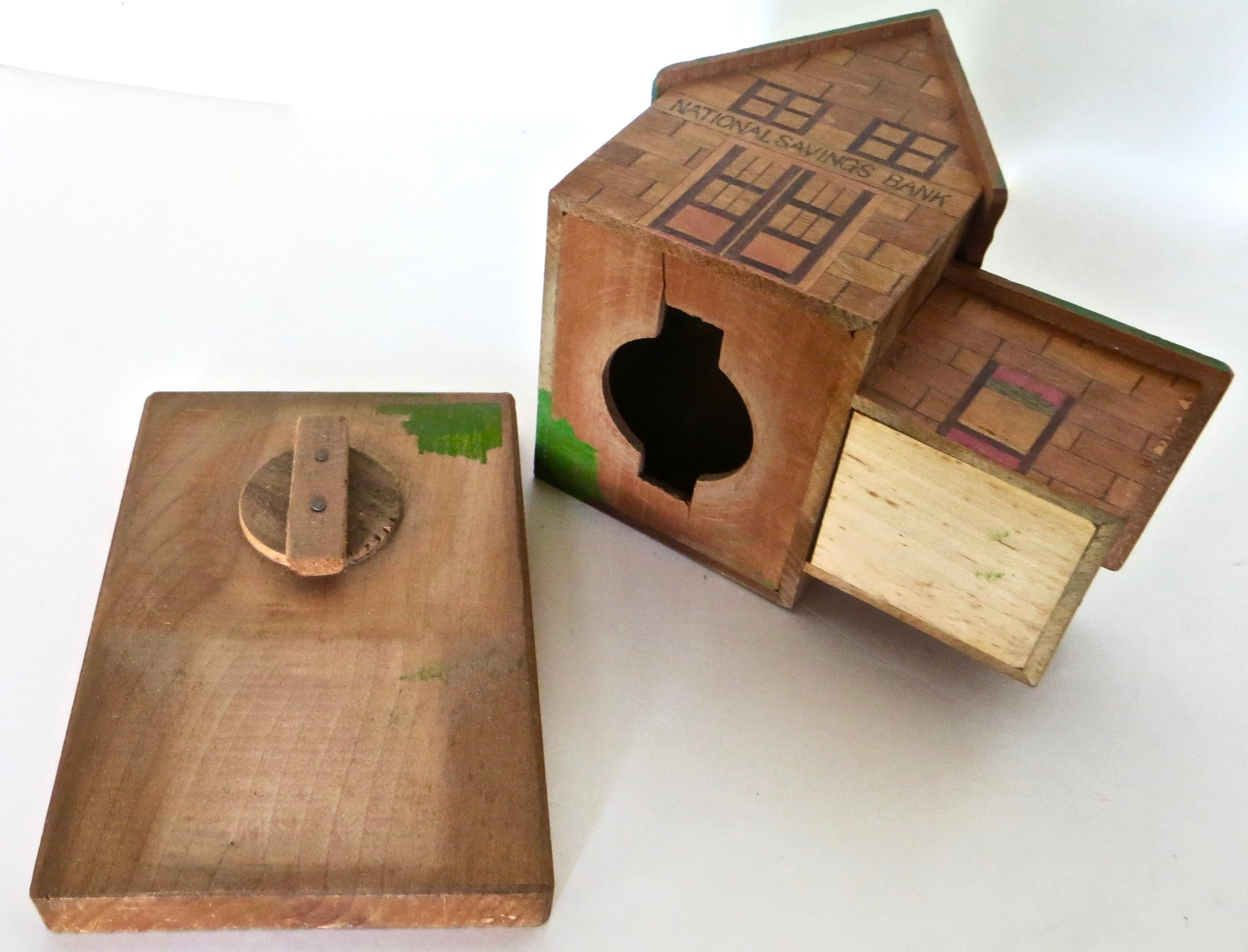 Mid-20th Century Japanese Puzzle Bank Portrays A Building Bank 