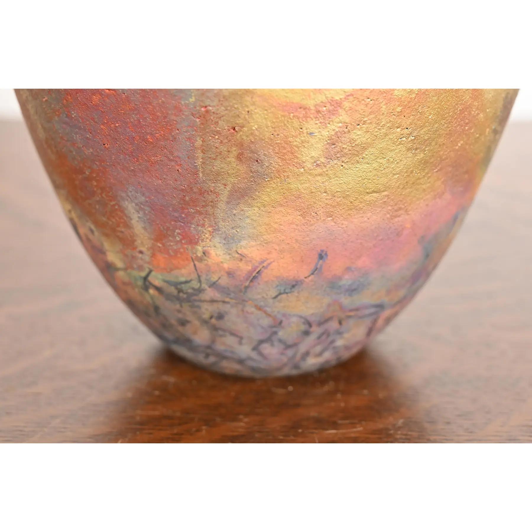 Poterie japonaise Raku Arts & Crafts poterie d'art céramique émaillée à couvercle en vente 3