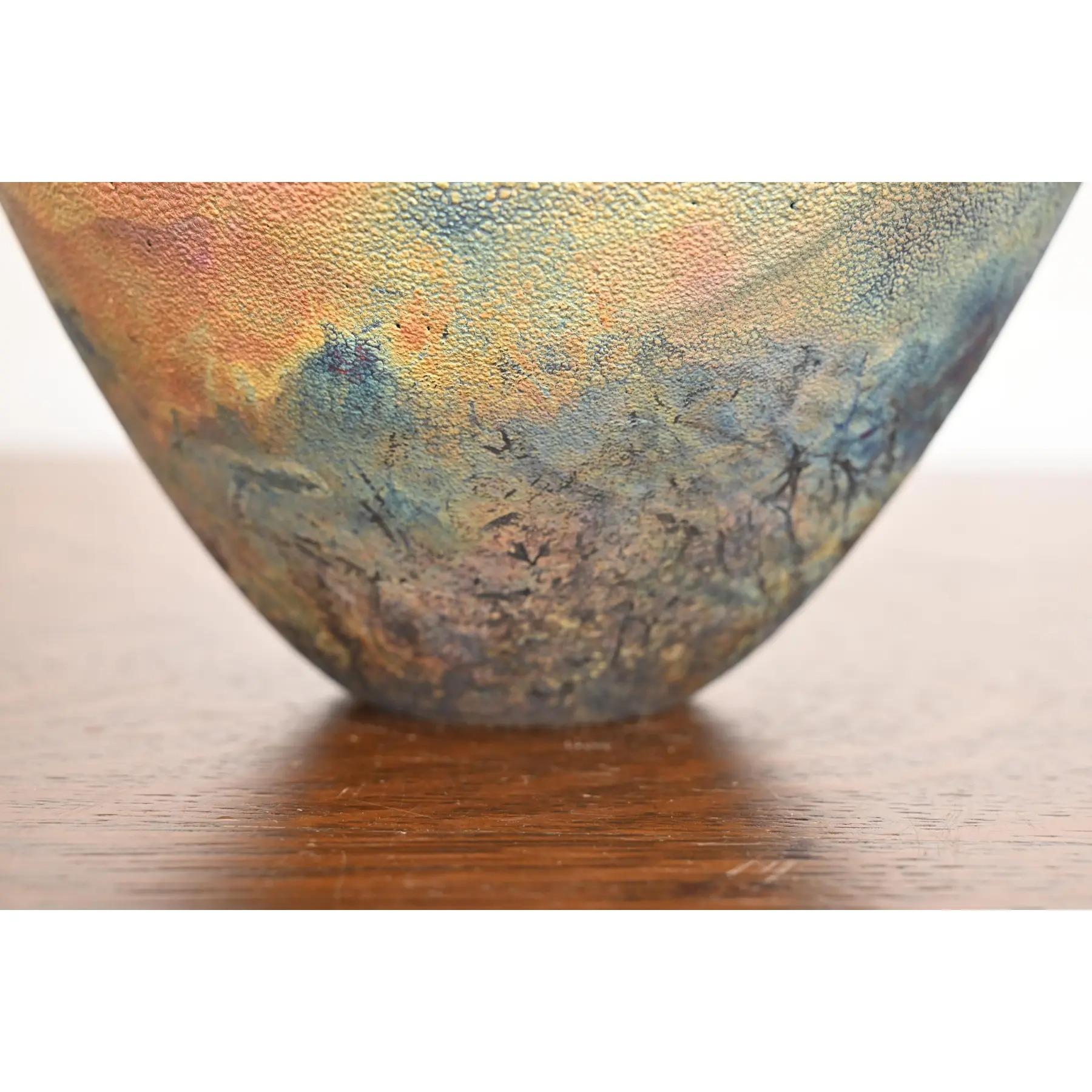 Poterie japonaise Raku Arts & Crafts poterie d'art céramique émaillée à couvercle en vente 3