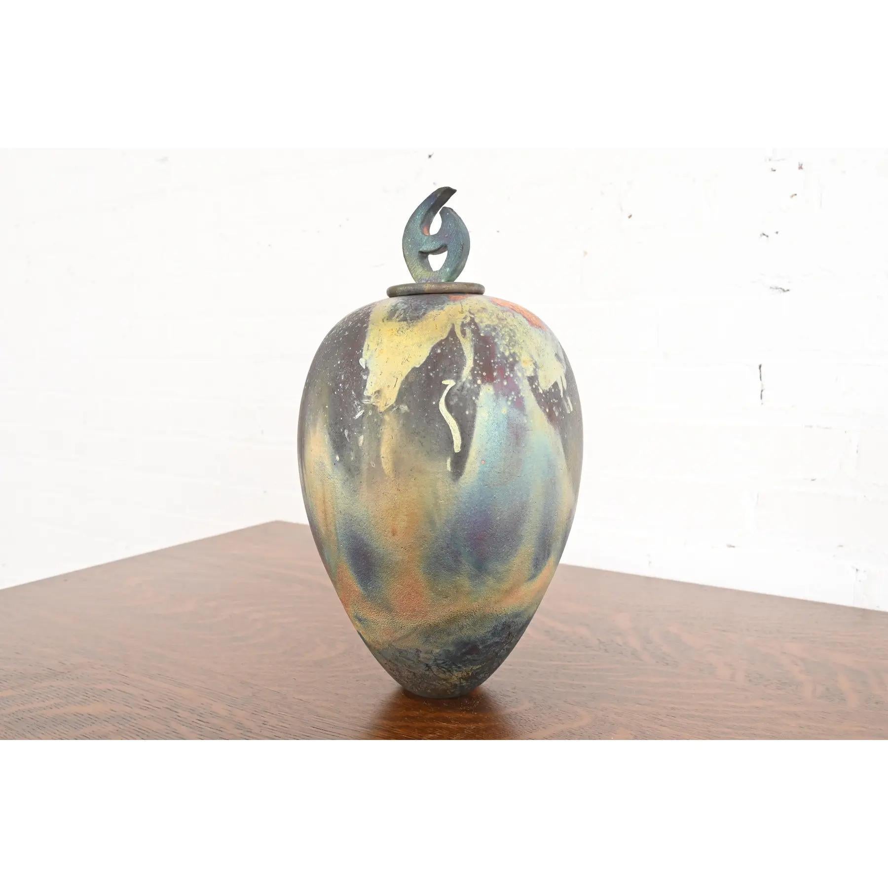 Japonais Poterie japonaise Raku Arts & Crafts poterie d'art céramique émaillée à couvercle en vente