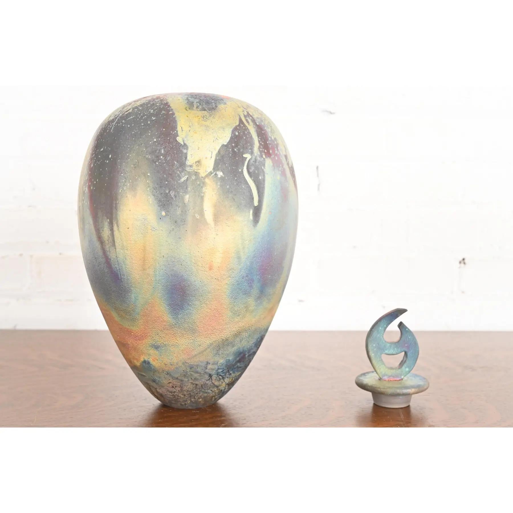 Poteries Poterie japonaise Raku Arts & Crafts poterie d'art céramique émaillée à couvercle en vente