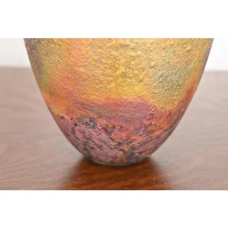 Japanese Raku Pottery Arts & Crafts Glazed Ceramic Art Pottery Lidded Vessel 2