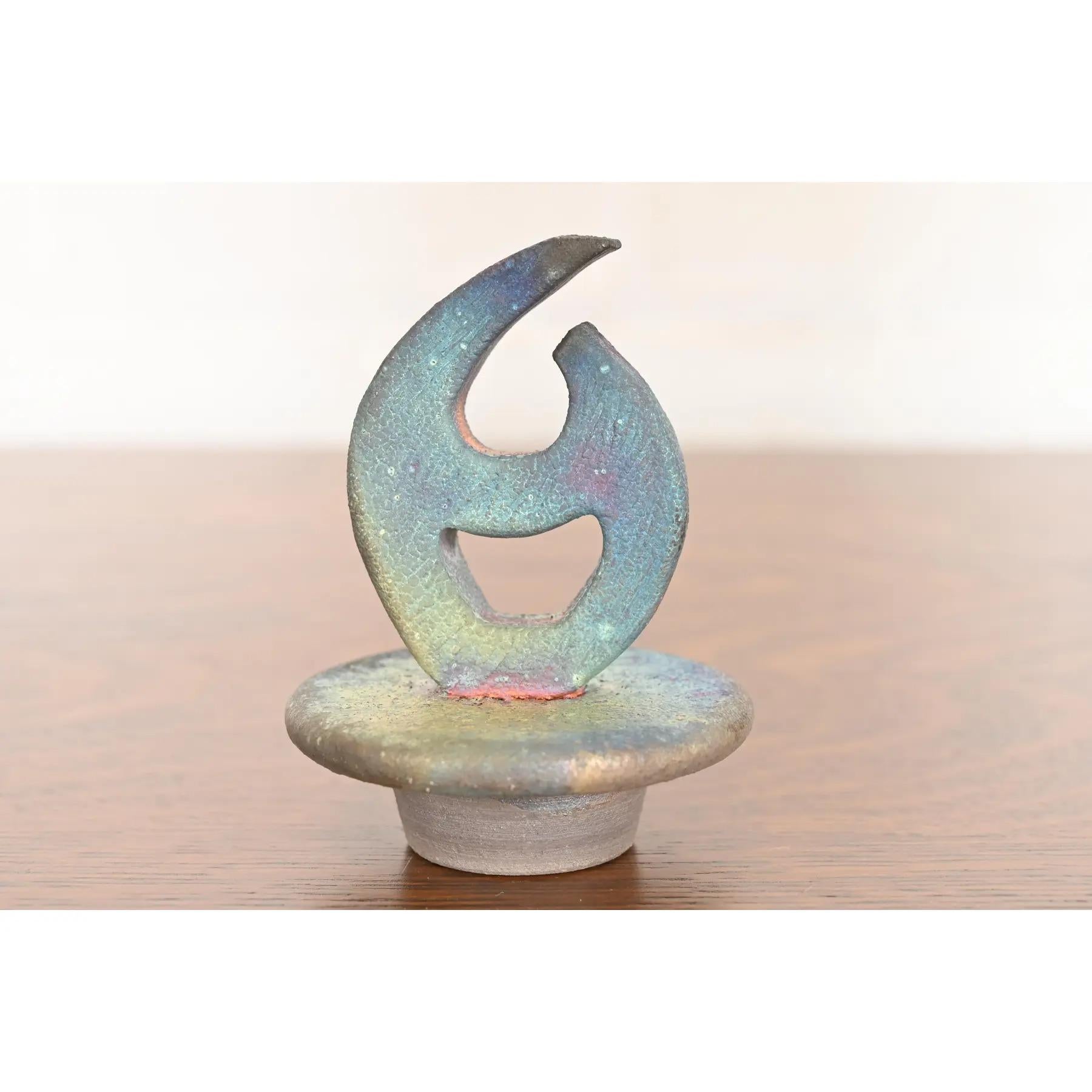 Poterie japonaise Raku Arts & Crafts poterie d'art céramique émaillée à couvercle en vente 1