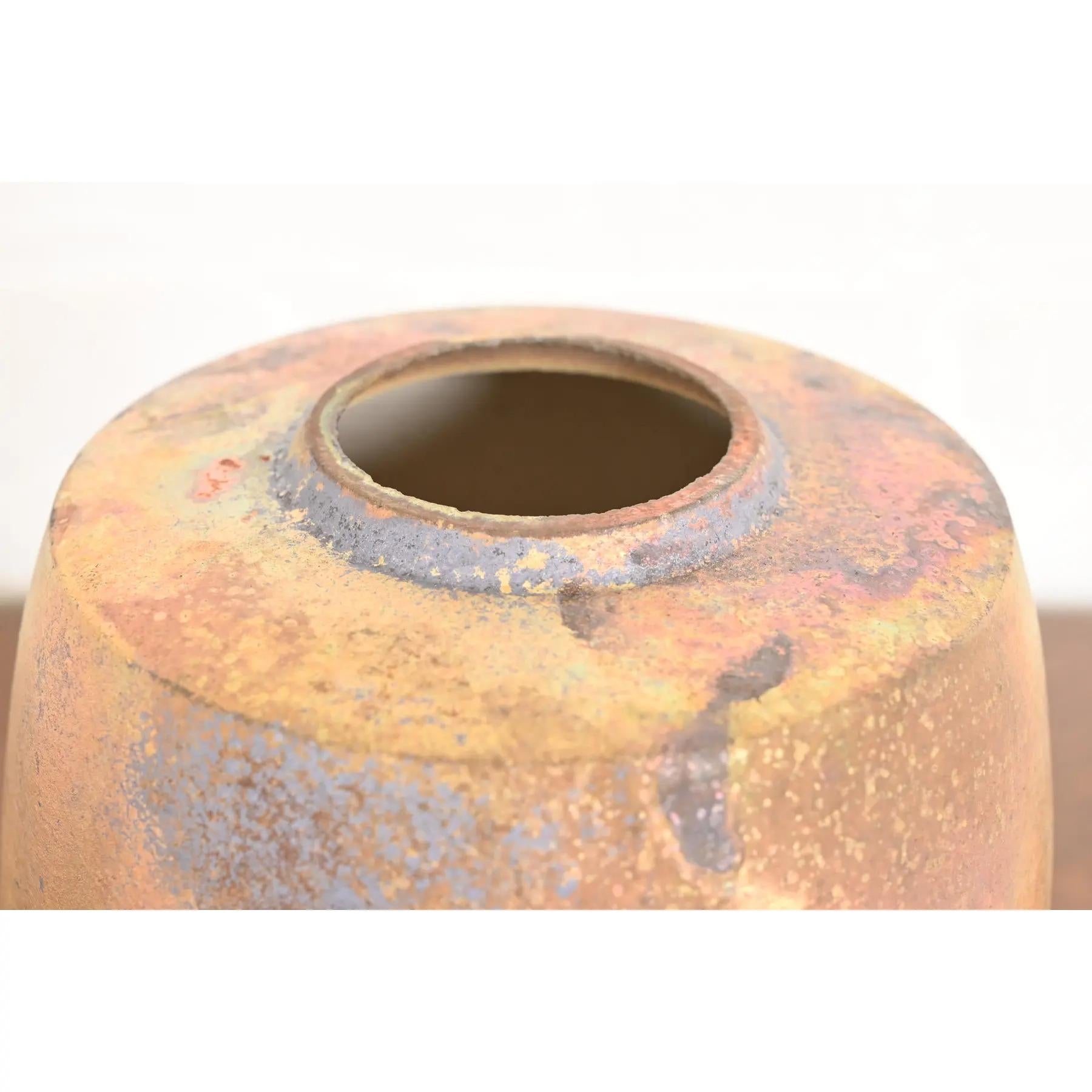Poterie japonaise Raku Arts & Crafts poterie d'art céramique émaillée à couvercle en vente 2