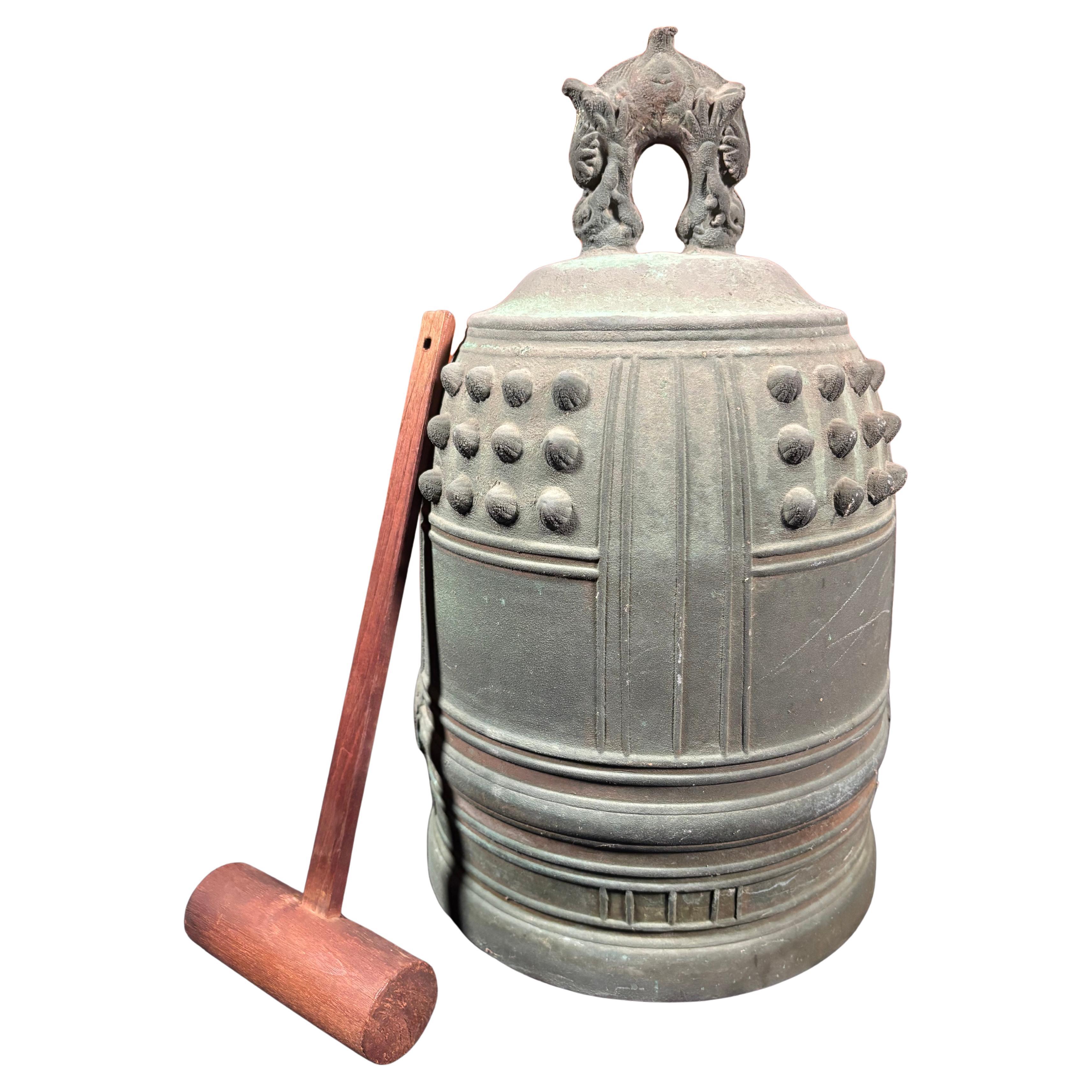 Japanese Rare 19th Century Antique Bronze Fire Bell - Unique Family Heirloom