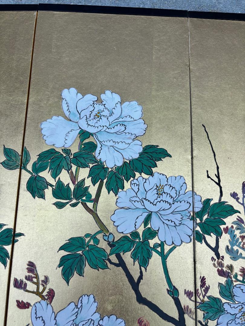 Japanese Rare Antique Pair Hand Painted Flower Wedding screens In Original Box 1