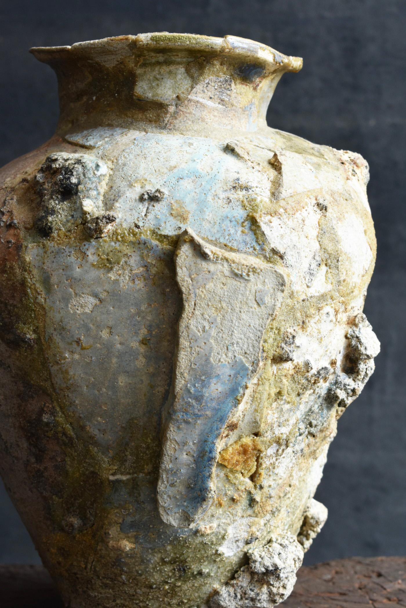 Japanese rare antique pottery vase/12th century/beautiful natural glaze 3