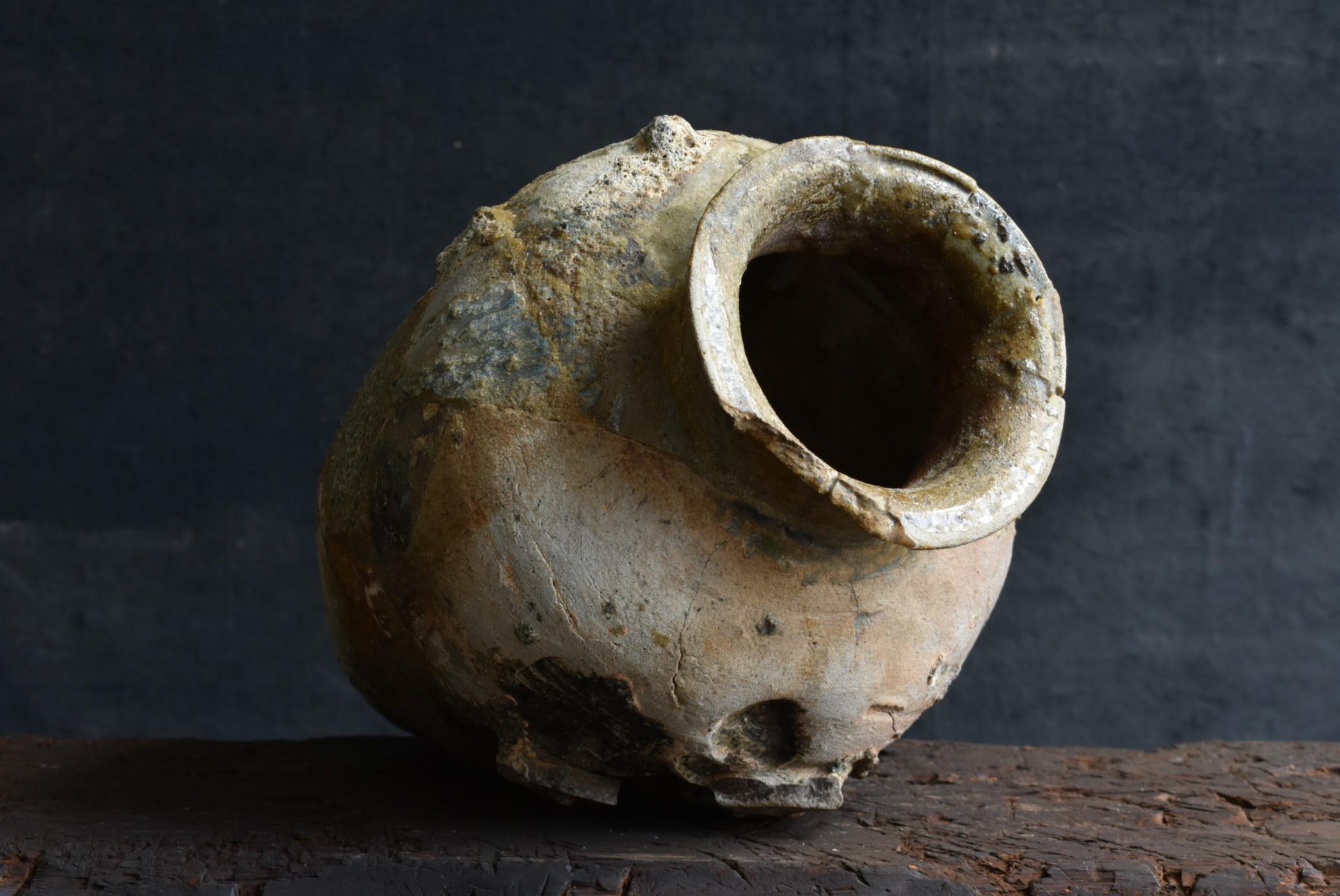Japanese rare antique pottery vase/12th century/beautiful natural glaze 8