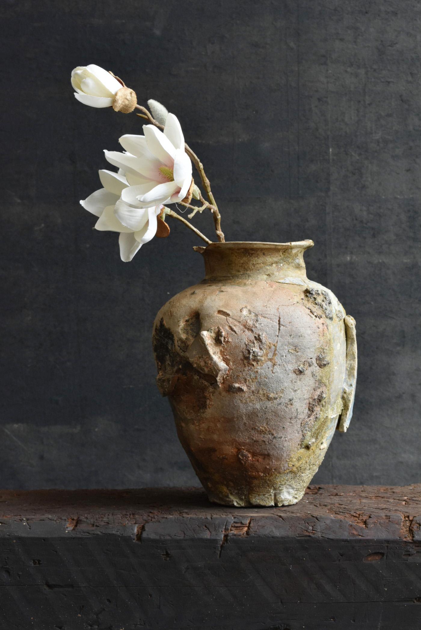 Japanese rare antique pottery vase/12th century/beautiful natural glaze 11