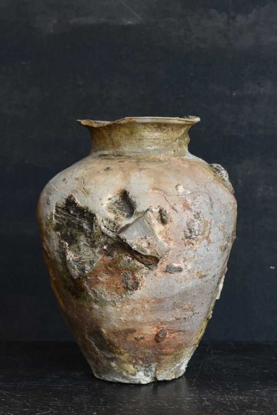 Pottery Japanese rare antique pottery vase/12th century/beautiful natural glaze