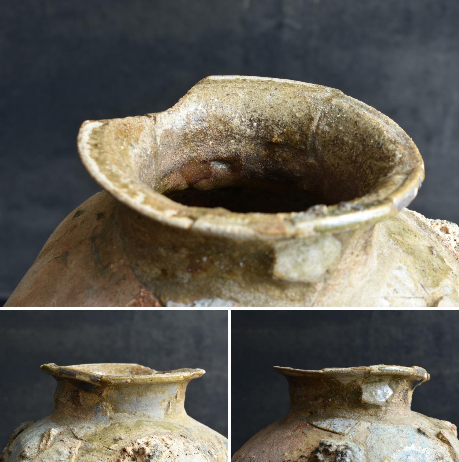 Japanese rare antique pottery vase/12th century/beautiful natural glaze 2