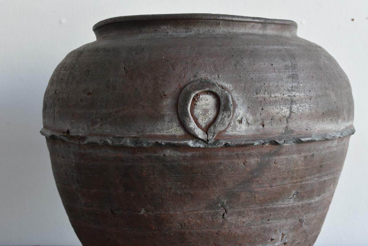 Japanese Rare Antique Pottery Vase /1573-1700/ Bizen Ware / Planter 6