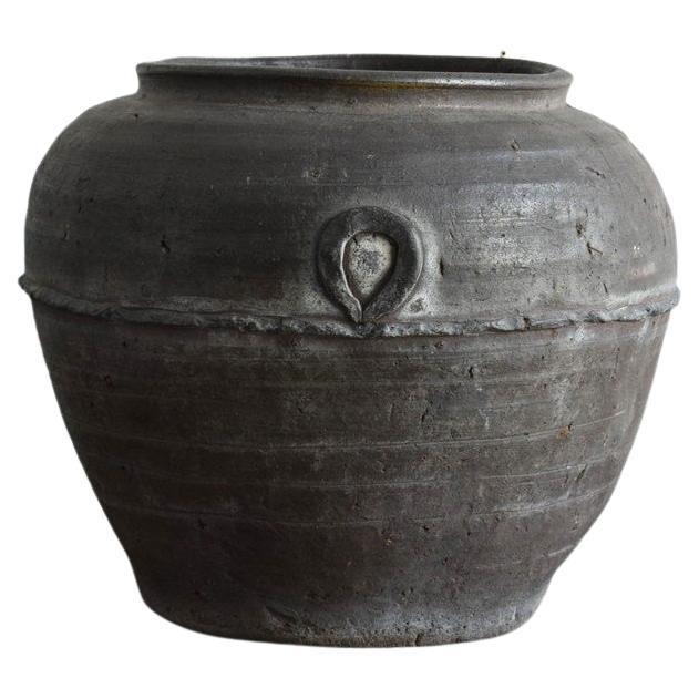 Japanese Rare Antique Pottery Vase /1573-1700/ Bizen Ware / Planter