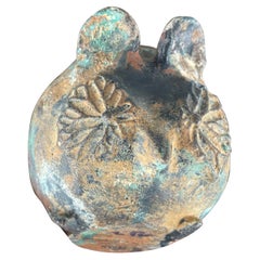 Japanese Rare Big Old Gilt Fancy Eyed Mouse Sculpture, Signed Japan