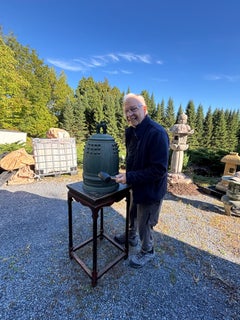 Japanese Rare Big Signed Antique Bronze Temple Bell  Emits Voice Of Buddha, 25"
