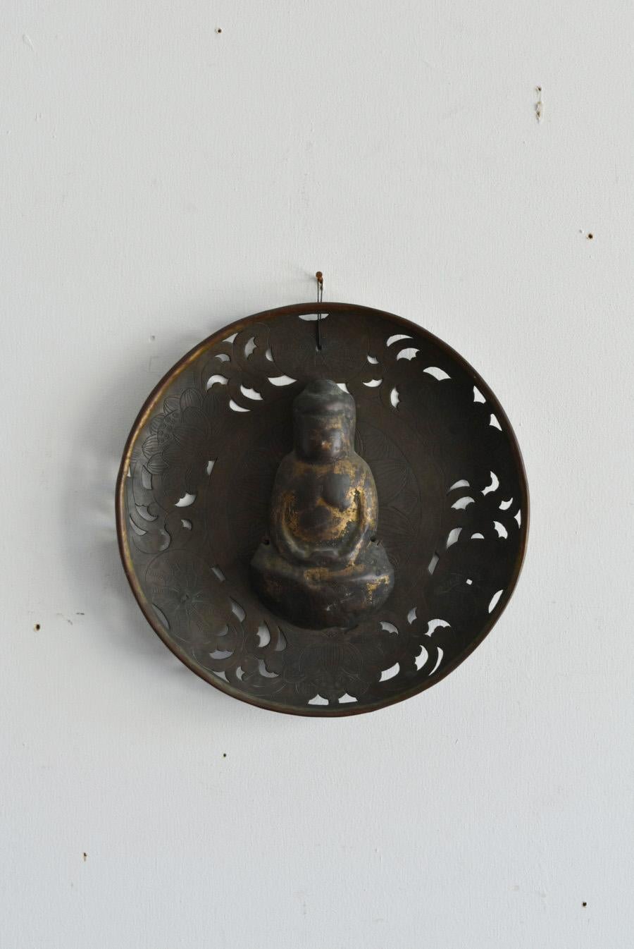 Japanese Rare Copper Wall Hanging Buddha Statue / 14th-16th Century / Temple For Sale 12