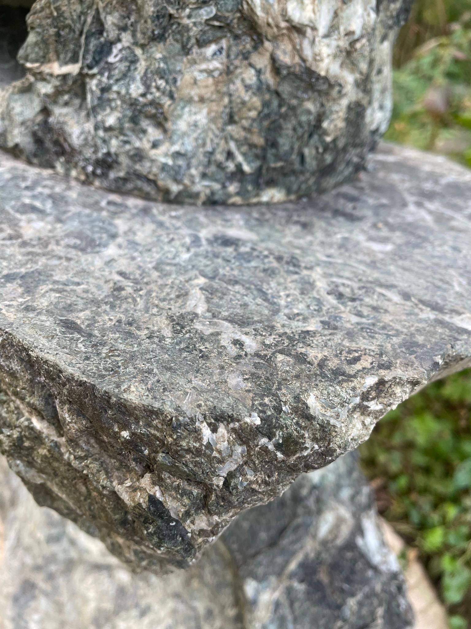 Japanese Rare Green Stone Spirit Mountain Lantern 3