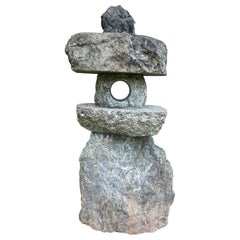 Japanese Rare Green Stone Spirit Mountain Lantern