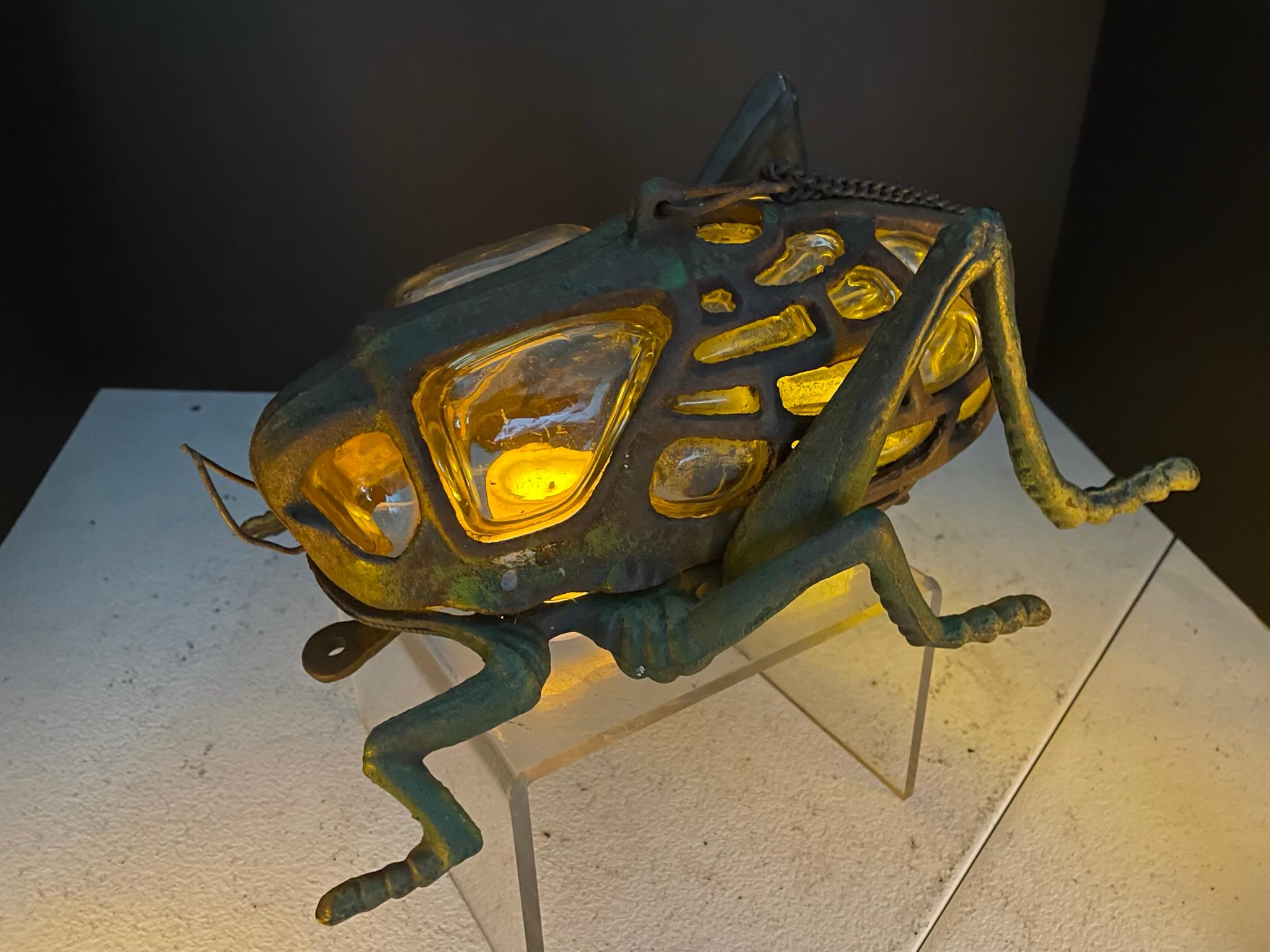 Hand-Crafted Japanese Rare Hand Painted Cricket Lighting Lantern