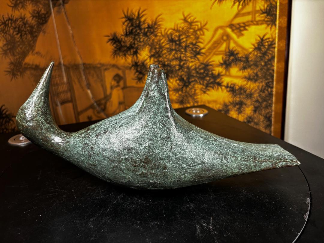 Japanese Rare Large Bird Sculpture, Signed by Modernist Master Artisan 5