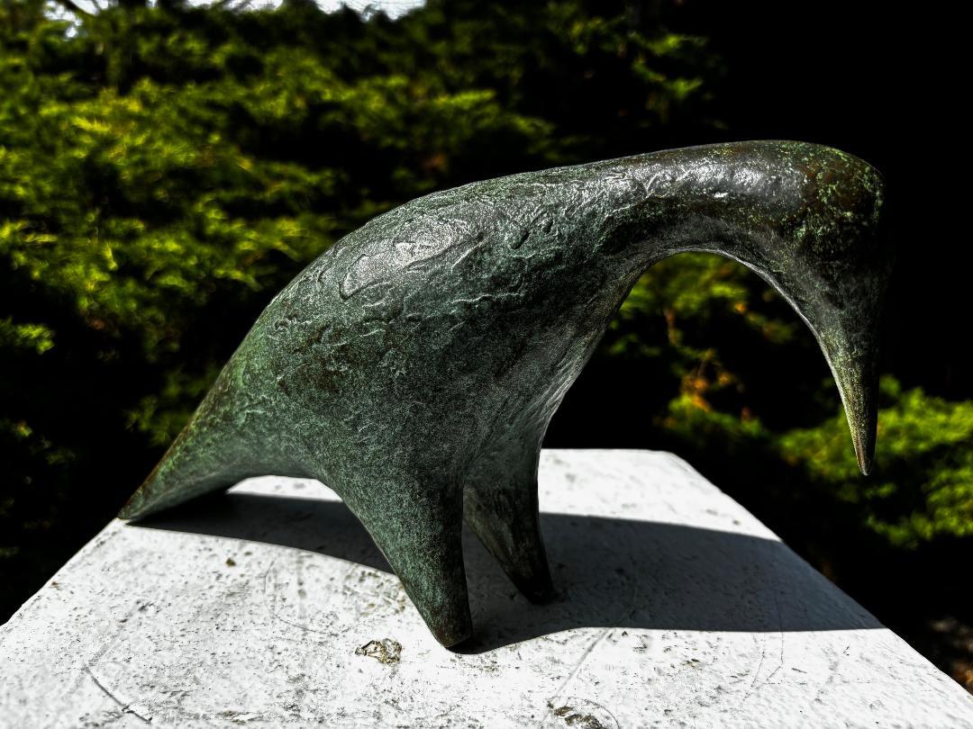 Japanese Rare Large Bird Sculpture, Signed by Modernist Master Artisan  For Sale 8