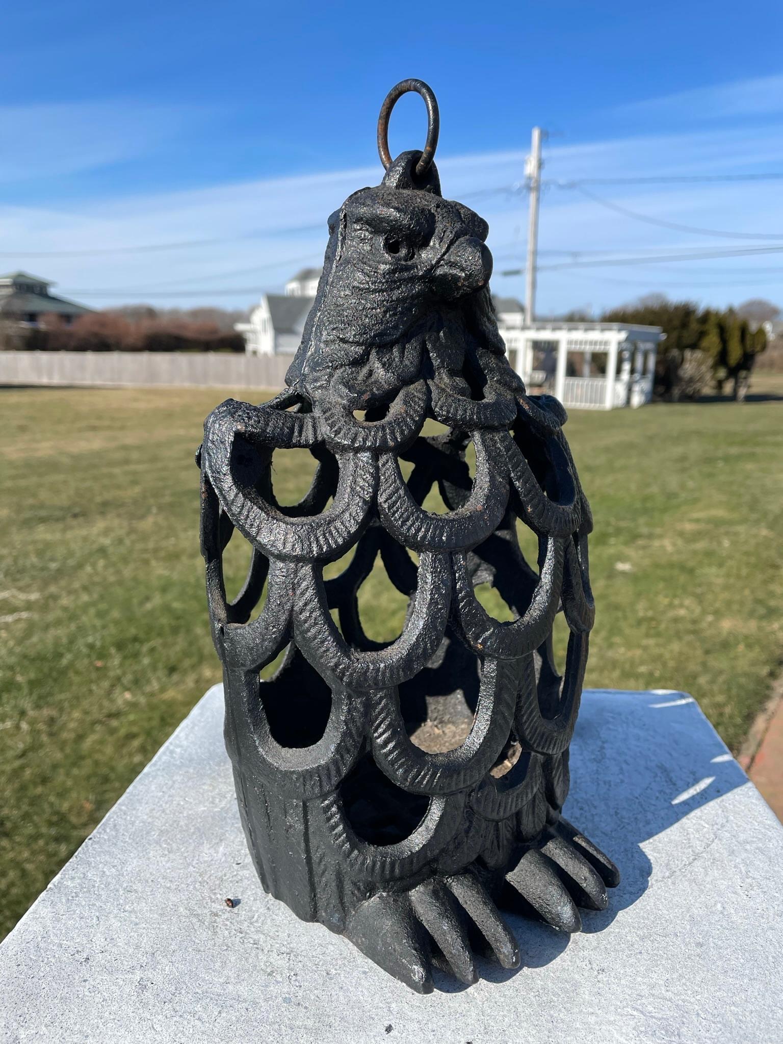 Japanese Rare Old Eagle Lighting Lantern, Hard To Find In Good Condition In South Burlington, VT