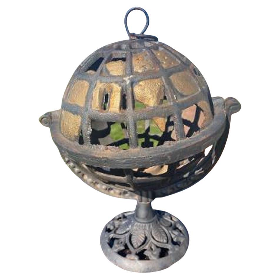 Japanese Rare Old Five Continents Globe Lighting Lantern For Sale
