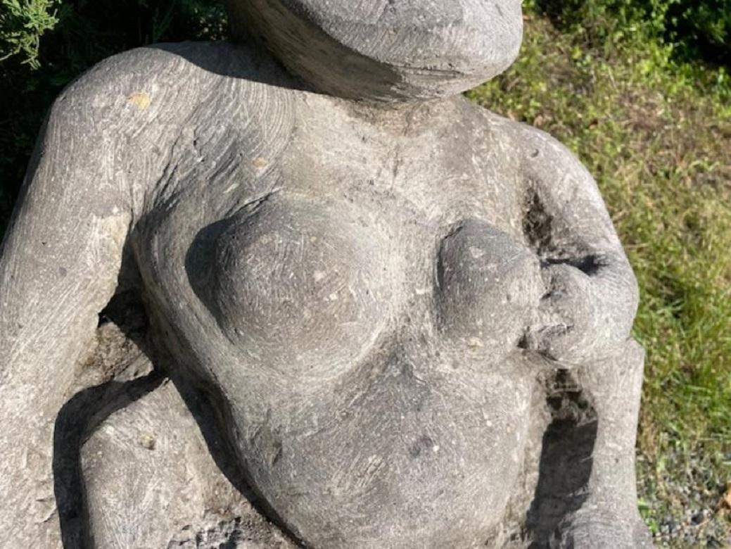 Rare grand et ancien Kappa Folk Art Garden Stone Deity japonais  en vente 3