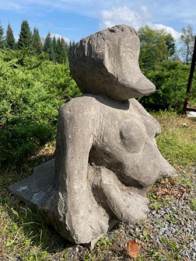 Rare grand et ancien Kappa Folk Art Garden Stone Deity japonais  en vente 1