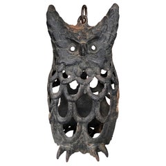 Ancienne lanterne d'éclairage japonaise rare "Owl" (hibou)
