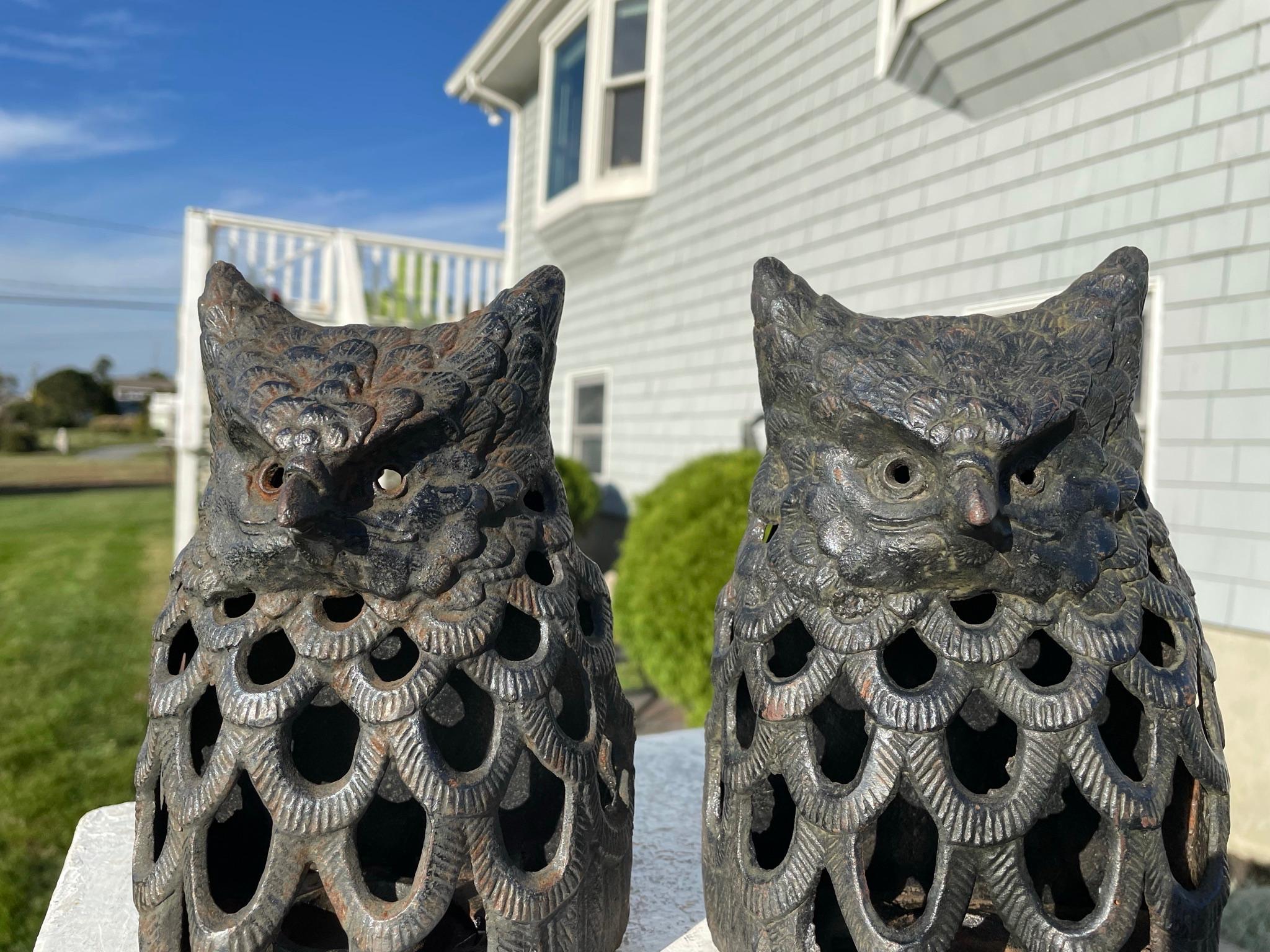 Hand-Crafted Japanese Rare Old Pair Hand Cast 