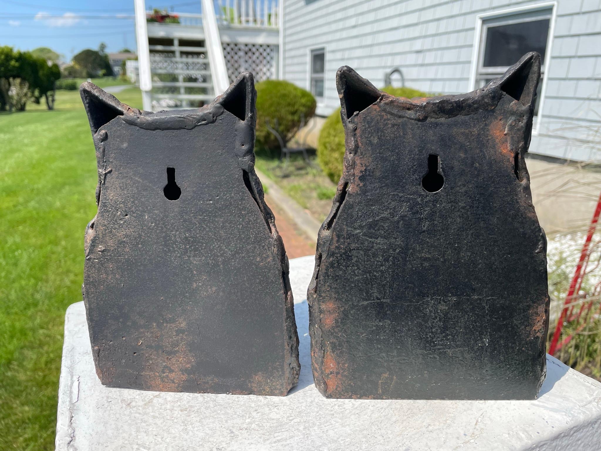 Iron Japanese Rare Old Pair Hand Cast 