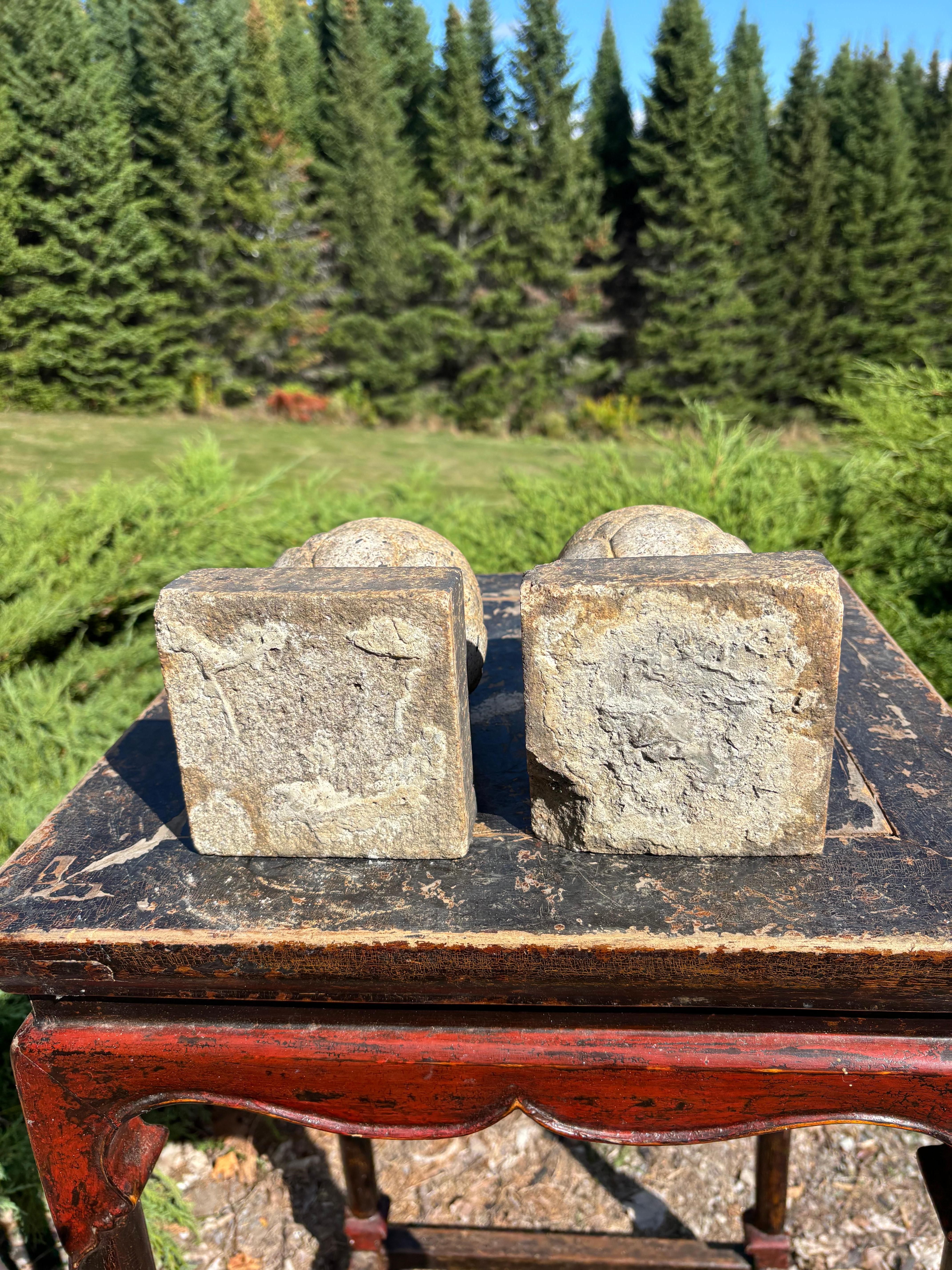 Japanese Rare Pair Antique Stone Ornament Collectibles, 19th Century For Sale 4