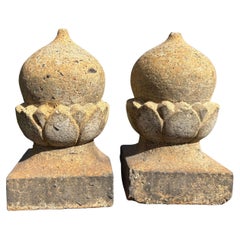 Japanese Rare Pair Antique Stone Ornament Collectibles, 19th Century