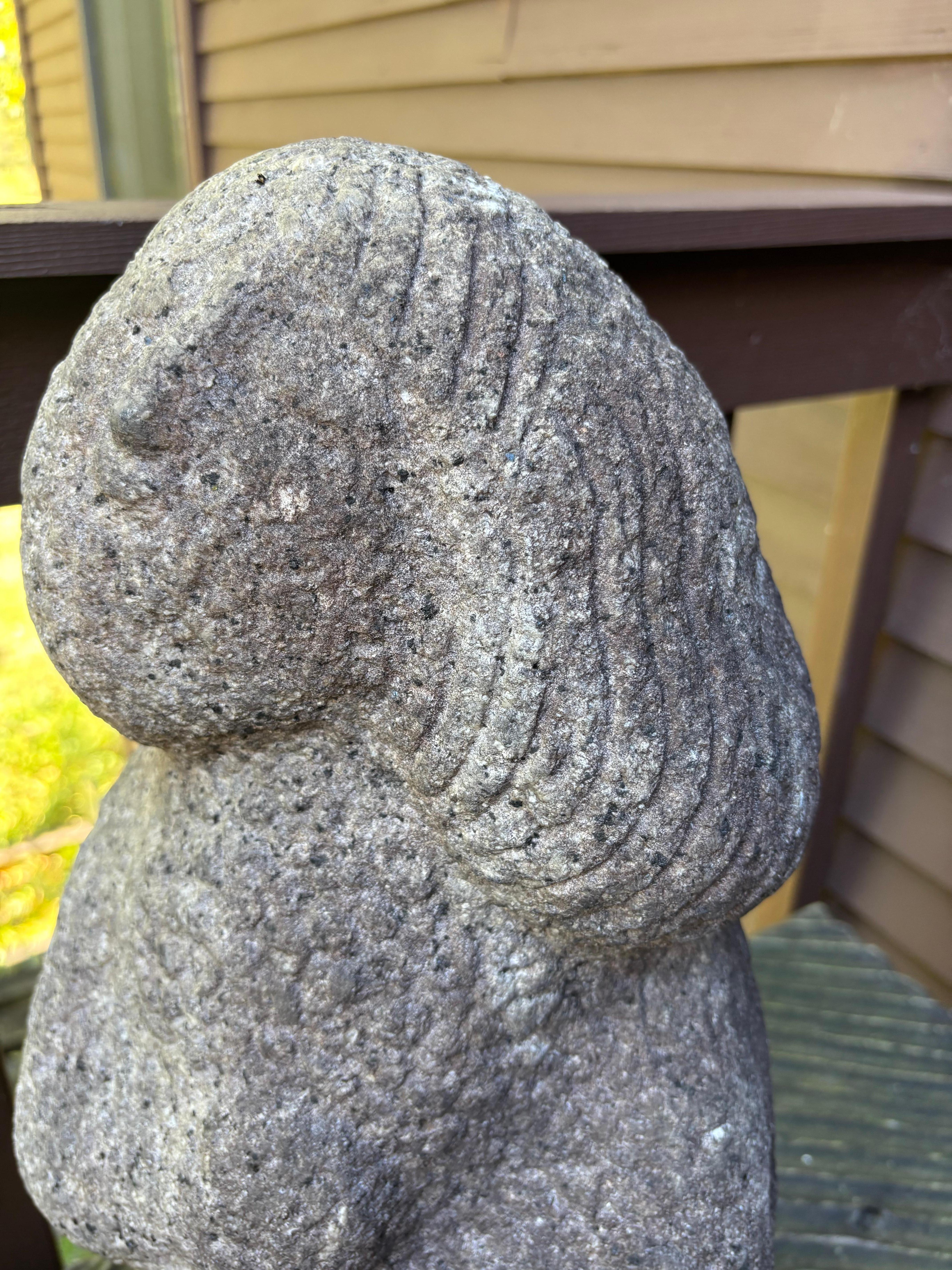 Rare Japonais Serein Pierre sculptée Shinto Riz Prospérité Déesse , 19e siècle Bon état - En vente à South Burlington, VT